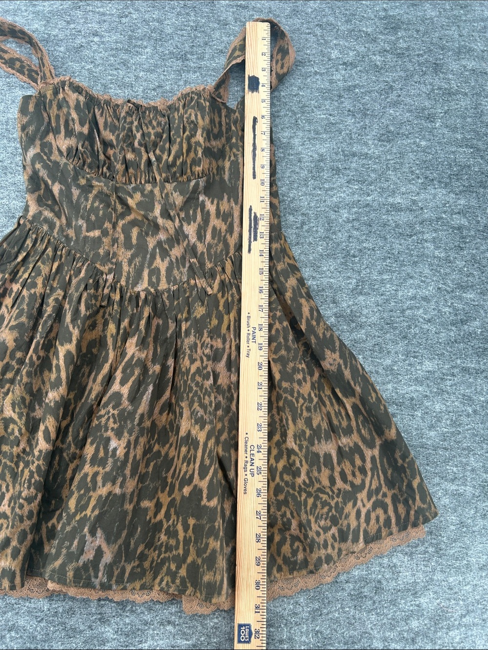 Nasty Gal Leopard Mini Dress Women's Size 4 Corset Lace Drop Waist Glam Punk - Picture 7 of 9